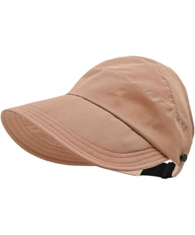 Outdoor UV Protection Hollow Top Sun Hat, 2024 New Women's Large Brim Uv Protection Empty Top Sun Hat Wide Hat Coffee $9.34 S...