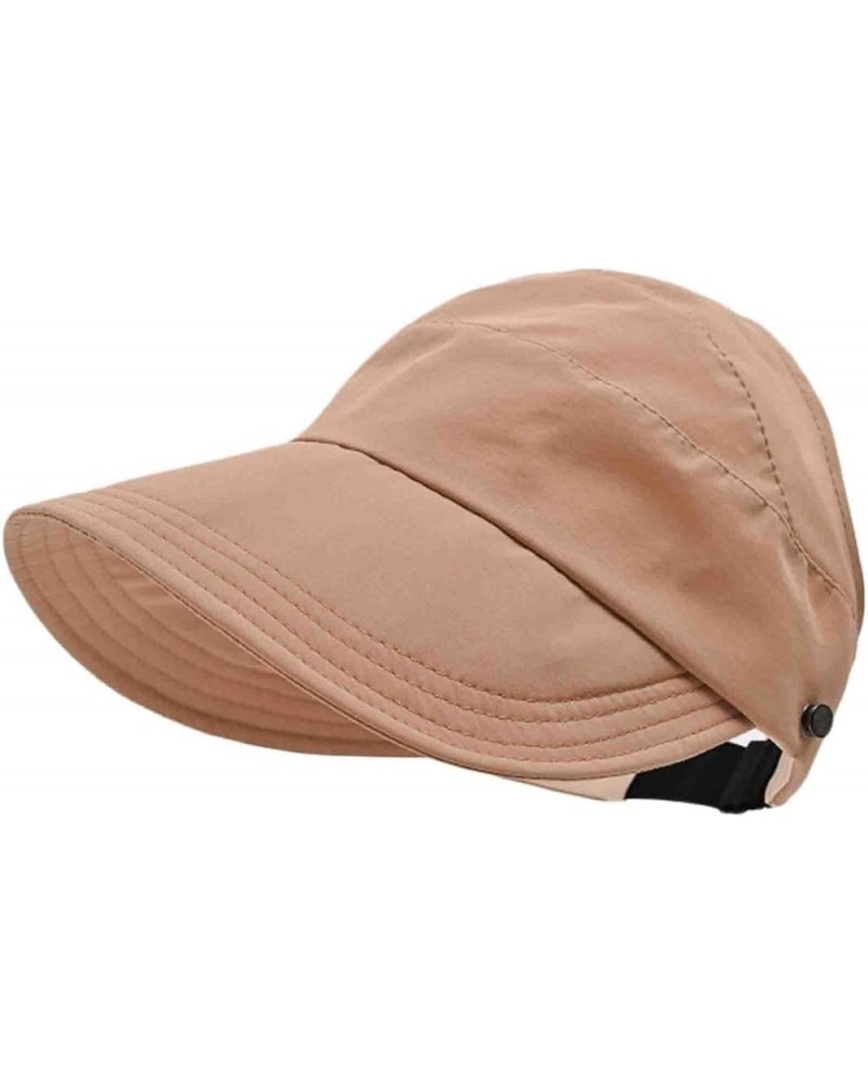 Outdoor UV Protection Hollow Top Sun Hat, 2024 New Women's Large Brim Uv Protection Empty Top Sun Hat Wide Hat Coffee $9.34 S...