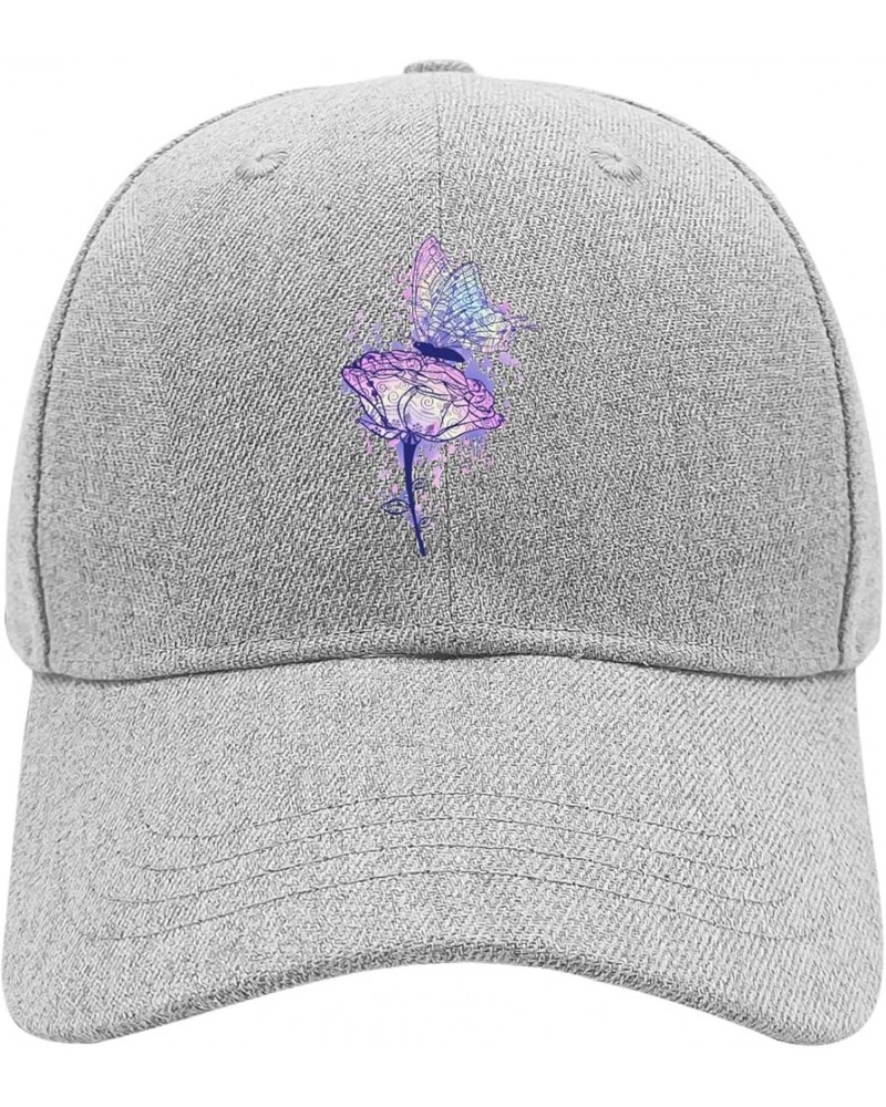 Baseball Cap Flowers with Butterfly Dad Hat for Women Graphic Camo Snapbacks for Gifts Pale $9.88 Baseball Caps