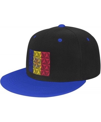 Andorra Flag with Polygonal Effect Baseball Cap for Men Women Snapback Hat Adjustable Flat Bill Hats Blue $11.12 Baseball Caps