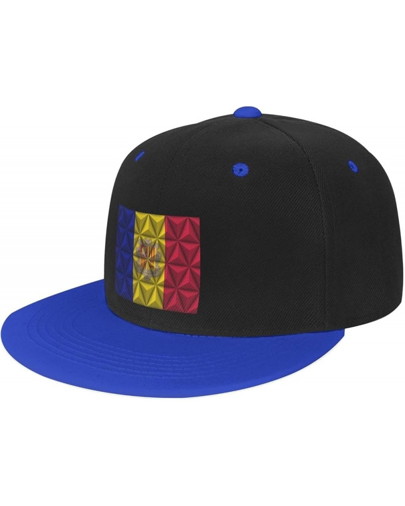 Andorra Flag with Polygonal Effect Baseball Cap for Men Women Snapback Hat Adjustable Flat Bill Hats Blue $11.12 Baseball Caps