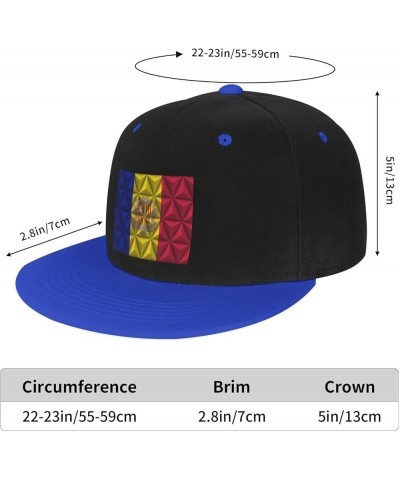 Andorra Flag with Polygonal Effect Baseball Cap for Men Women Snapback Hat Adjustable Flat Bill Hats Blue $11.12 Baseball Caps