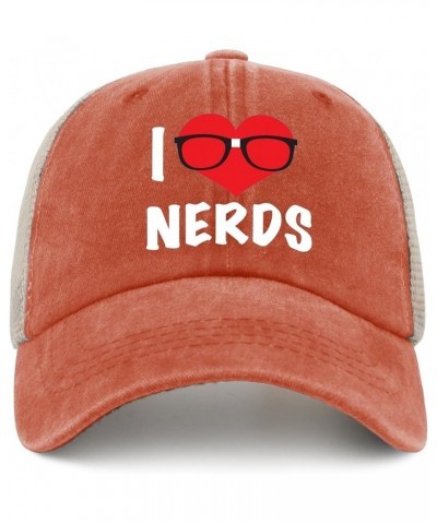 I Love Nerds Hat Men Trendy Cycling Cap for Men AllBlack Cycling Cap Fashionable for Farmers Saffron $9.22 Skullies & Beanies