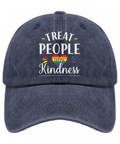 Treat People with Kindness Cap Garden hat Pigment Black Fishing hat Gifts for Grandpa Beach Caps Navy Blue $10.39 Sun Hats