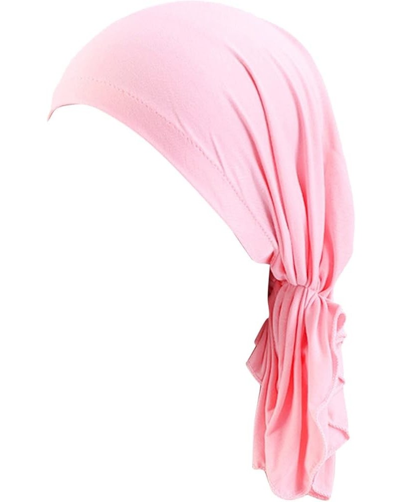 Womens Flower Turban Beanie Pre-Tied Bonnet Turban Knot Beanie Caps Stretch Slouchy Snood Hat Cancer Headwear Pink $8.03 Head...