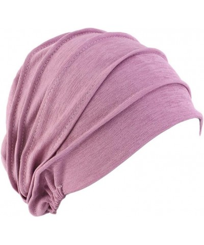 Women Stretch Sleep Chemo Hat Beanie Sleep Turban Headwear Cap Head Wrap for Cancer Hair Loss Tjm-267-purple $10.78 Skullies ...