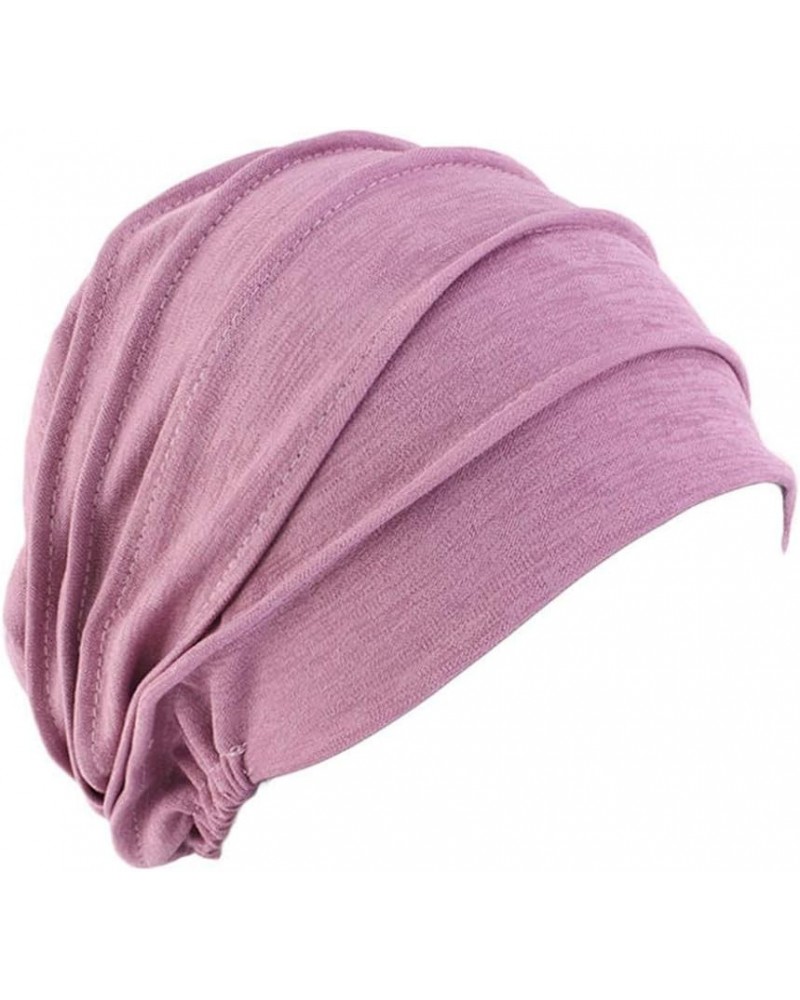 Women Stretch Sleep Chemo Hat Beanie Sleep Turban Headwear Cap Head Wrap for Cancer Hair Loss Tjm-267-purple $10.78 Skullies ...