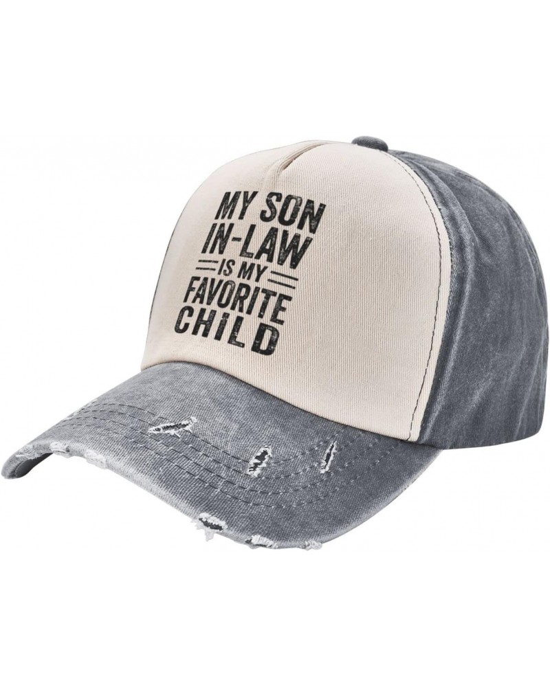 My-Son-in-Law-is-My-Favorite-Child-Gifts Hat Cowboy Hat Cotton Hat Men Women Baseball Cap Dad Hat Adjustable Cap Gray $19.79 ...