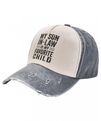 My-Son-in-Law-is-My-Favorite-Child-Gifts Hat Cowboy Hat Cotton Hat Men Women Baseball Cap Dad Hat Adjustable Cap Gray $19.79 ...