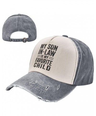 My-Son-in-Law-is-My-Favorite-Child-Gifts Hat Cowboy Hat Cotton Hat Men Women Baseball Cap Dad Hat Adjustable Cap Gray $19.79 ...