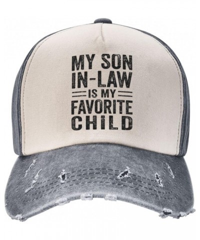 My-Son-in-Law-is-My-Favorite-Child-Gifts Hat Cowboy Hat Cotton Hat Men Women Baseball Cap Dad Hat Adjustable Cap Gray $19.79 ...