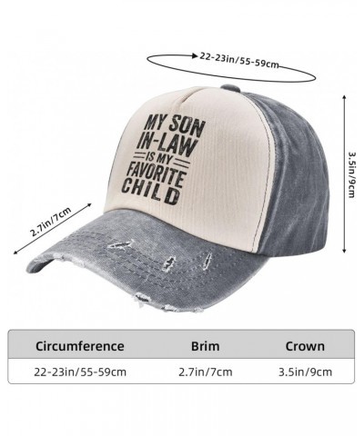 My-Son-in-Law-is-My-Favorite-Child-Gifts Hat Cowboy Hat Cotton Hat Men Women Baseball Cap Dad Hat Adjustable Cap Gray $19.79 ...