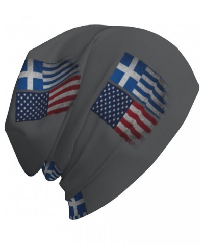 American Greece Greek Flag Experience Cozy Luxury: Milk Silk Knit Beanie - Your Must-Have Outdoor Accessory! Black $13.37 Sku...