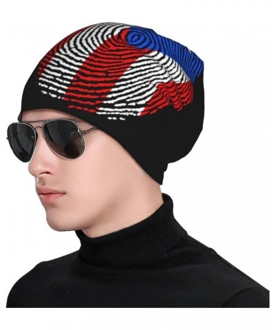 American Flag and Puerto Rico Flag Adult Men's Knit Hat, Winter Hats Warm Soft Skull Beanie Cap for Outdoor It's in My Dna Pu...