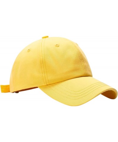 Washed Baseball Hat Adjustable Baseball Caps for Women Men Cotton Sports Caps for Adults Outdoor Activities Yellow $6.91 Base...