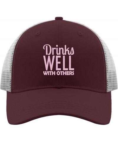 Drinks Well with Others Caps River Hat Apricot Mens Golf Hat Gifts for Son Hiking Hat Chestnut Red $12.31 Cowboy Hats