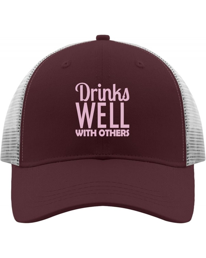 Drinks Well with Others Caps River Hat Apricot Mens Golf Hat Gifts for Son Hiking Hat Chestnut Red $12.31 Cowboy Hats