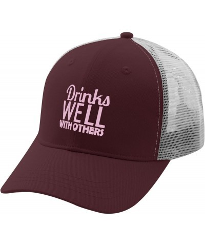 Drinks Well with Others Caps River Hat Apricot Mens Golf Hat Gifts for Son Hiking Hat Chestnut Red $12.31 Cowboy Hats