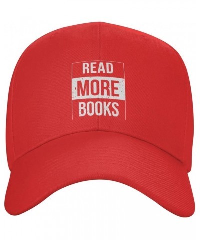 Vintage Read More Books Women's Baseball Cap Retro Dad Hat Adjustable Red $10.23 Baseball Caps