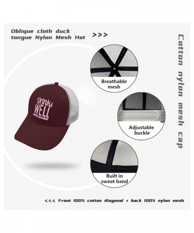 Drinks Well with Others Caps River Hat Apricot Mens Golf Hat Gifts for Son Hiking Hat Chestnut Red $12.31 Cowboy Hats