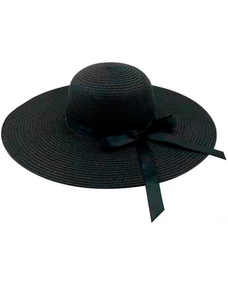 Womens Beach Sun Hat Floppy Wide Brim Outdoor UPF 50 Summer Hat for Women Foldable Roll up Travel Sun Hat A-a-black $10.25 Su...