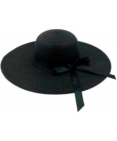 Womens Beach Sun Hat Floppy Wide Brim Outdoor UPF 50 Summer Hat for Women Foldable Roll up Travel Sun Hat A-a-black $10.25 Su...