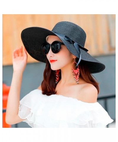 Womens Beach Sun Hat Floppy Wide Brim Outdoor UPF 50 Summer Hat for Women Foldable Roll up Travel Sun Hat A-a-black $10.25 Su...