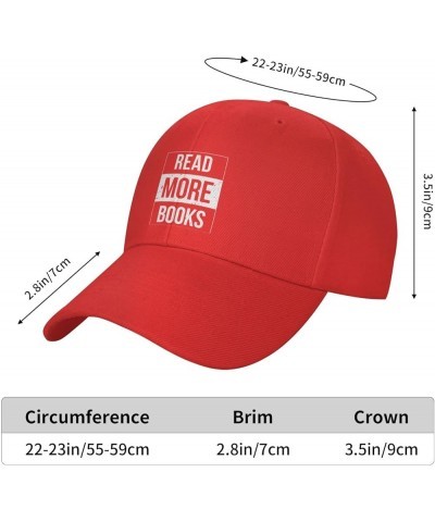 Vintage Read More Books Women's Baseball Cap Retro Dad Hat Adjustable Red $10.23 Baseball Caps