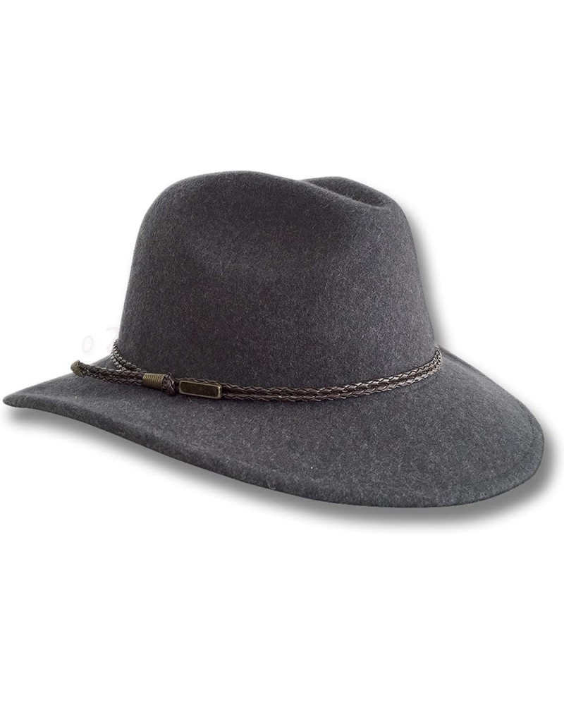 Outback Fedora Australian Wool Felt HAT HW02 Mens Women Kids Leather Band Cowboy Western US Grey $12.77 Cowboy Hats