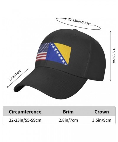 American Flag and Bosnian Flag Adjustable Duckbill Cap with Baseball Cap Vibes for Outdoor Style - Unisex59 Black $10.74 Base...