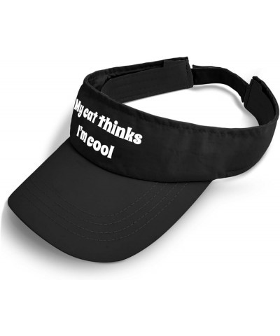 My cat Thinks I'm Cool Hats Visor Hats for Women Golf Hats Trendy Baseball Caps Allblack $10.58 Visors