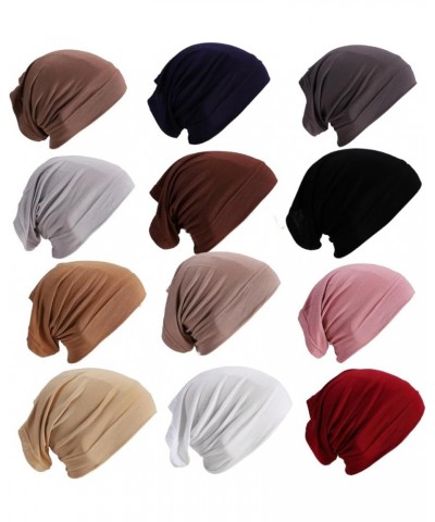 Under Scarf Hijab Caps for Women Muslim Islamic Undercap Inner Cap Head Wraps Turbans Dreadlock Hat A $9.47 Skullies & Beanies