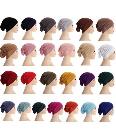 Under Scarf Hijab Caps for Women Muslim Islamic Undercap Inner Cap Head Wraps Turbans Dreadlock Hat A $9.47 Skullies & Beanies