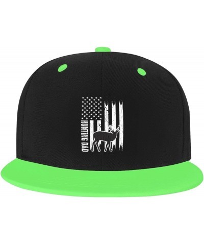 Hunting Dad USA Flag Baseball Cap for Men Women Snapback Hat Adjustable Flat Bill Hats Green $9.89 Baseball Caps