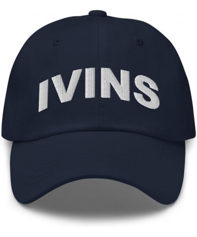 Ivins Utah Hat Ivins UT Cap Embroidered Dad Hat Adjustable Strap Closure Unisex Navy $16.80 Baseball Caps