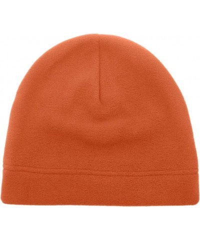 Custom Embroidery Men's Fleece Hat Lightweight Soft Warm Winter Beanie Skull Cap Orange $12.94 Skullies & Beanies