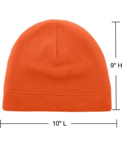 Custom Embroidery Men's Fleece Hat Lightweight Soft Warm Winter Beanie Skull Cap Orange $12.94 Skullies & Beanies