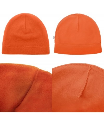 Custom Embroidery Men's Fleece Hat Lightweight Soft Warm Winter Beanie Skull Cap Orange $12.94 Skullies & Beanies