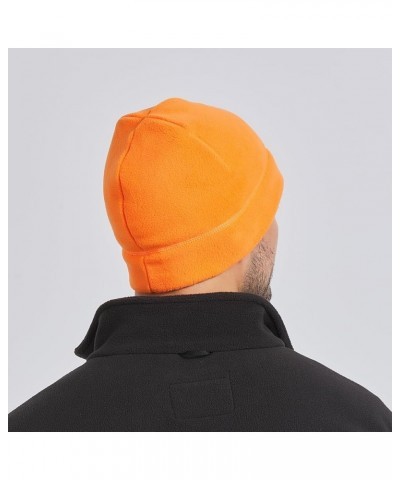 Custom Embroidery Men's Fleece Hat Lightweight Soft Warm Winter Beanie Skull Cap Orange $12.94 Skullies & Beanies