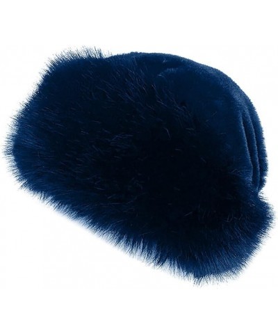 Russian Faux Fur Winter Hat, Women's Hat Warm Fox Ladies Hats for Women Cossack Style Travel Shopping Family Blue $12.83 Bomb...