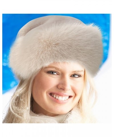 Russian Faux Fur Winter Hat, Women's Hat Warm Fox Ladies Hats for Women Cossack Style Travel Shopping Family Blue $12.83 Bomb...