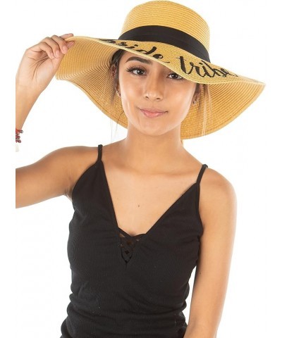 Women's Ponytail Messy Bun UPF 50 Embroidered Adjustable Beach Sun Hat Bride Tribe $19.10 Sun Hats