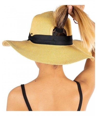 Women's Ponytail Messy Bun UPF 50 Embroidered Adjustable Beach Sun Hat Bride Tribe $19.10 Sun Hats