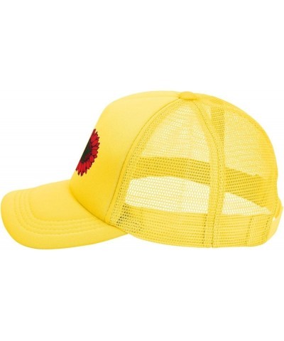 Trucker Hat Mesh Baseball Cap Adjustable Dad Hat Unisex Yellow $8.35 Baseball Caps