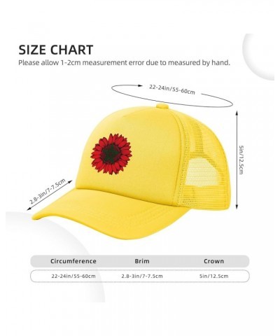 Trucker Hat Mesh Baseball Cap Adjustable Dad Hat Unisex Yellow $8.35 Baseball Caps