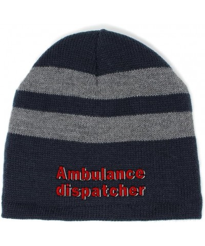 Custom Striped Beanie for Men & Women Ambulance Dispatcher Acrylic Fleece Skull Cap Hats 1 Size Navy Design Only $17.09 Skull...