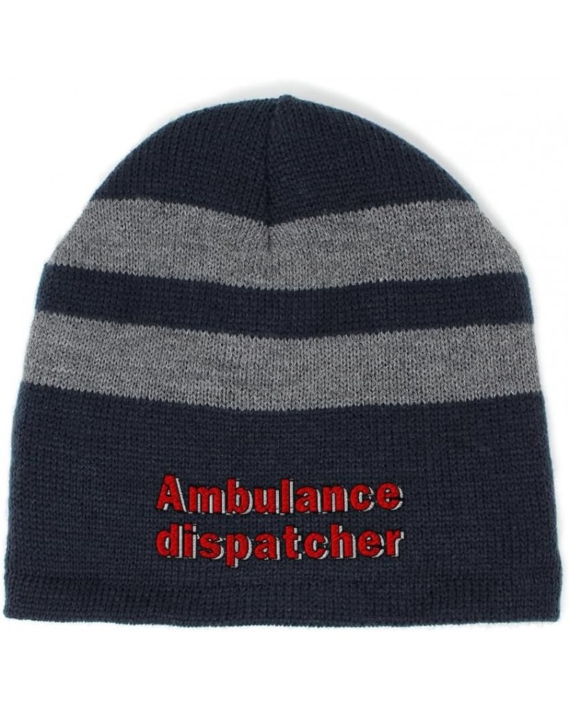 Custom Striped Beanie for Men & Women Ambulance Dispatcher Acrylic Fleece Skull Cap Hats 1 Size Navy Design Only $17.09 Skull...