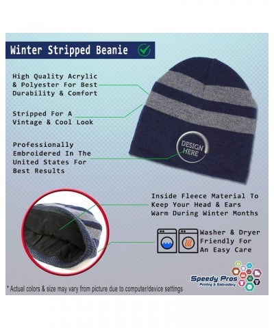 Custom Striped Beanie for Men & Women Ambulance Dispatcher Acrylic Fleece Skull Cap Hats 1 Size Navy Design Only $17.09 Skull...