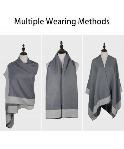 Womens Pashmina Shawls and Wraps Soft Winter Warm Reversible Oversized Blanket Scarf Bicolor Frame-bicolorgrey $18.55 Scarves