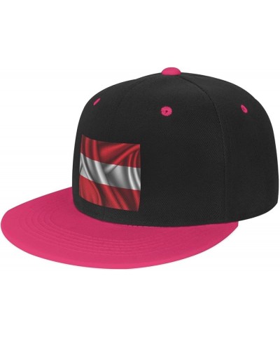 Silk Style Flag of Austria Baseball Cap for Men Women Snapback Hat Adjustable Flat Bill Hats Pink $14.34 Baseball Caps